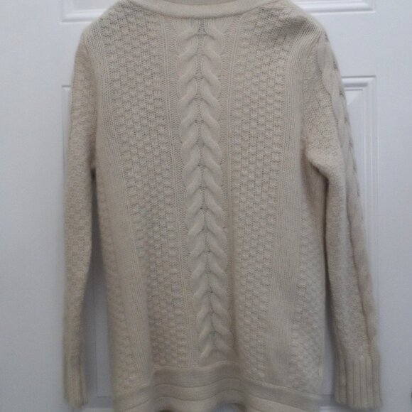Eddie Bauer Cream Wool Cardigan with Textured Knit - Picture 10 of 12